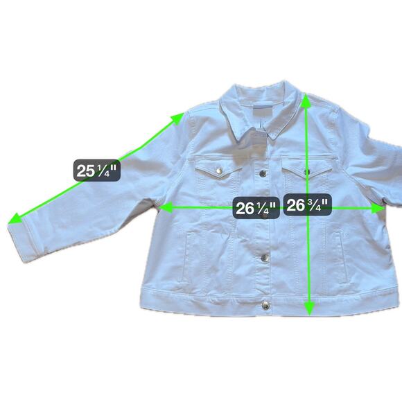 Lane Bryant Plus Size White Denim Trucker Jacket Cropped 24 NWT - Picture 8 of 8